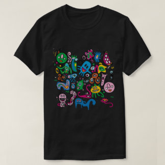 カラフルな抽象モンスター Tシャツ