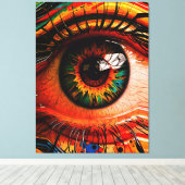 カラフルな抽象リアリズムの眼 – Color Explosion Eye キャンバスプリント (インサイチュ (ウッドフロア))