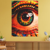 カラフルな抽象リアリズムの眼 – Color Explosion Eye キャンバスプリント (インサイチュ (リビング))