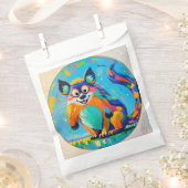 カラフルな抽象動物アートデザイン フェイバーバッグ (クリップ留めされた状態)