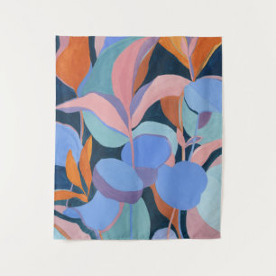 カラフルな抽象植物アートタペストリー タペストリー