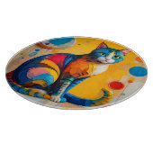 カラフルな抽象猫アート カッティングボード (角)