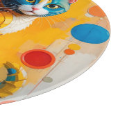 カラフルな抽象猫アート カッティングボード (角)