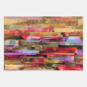 カラフルな抽象画とグリッター ラッピングペーパーシート (正面2)