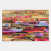 カラフルな抽象画とグリッター ラッピングペーパーシート (正面)