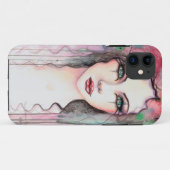 カラフルな抽象画の少女の水彩画 Case-Mate iPhoneケース (裏面(横))