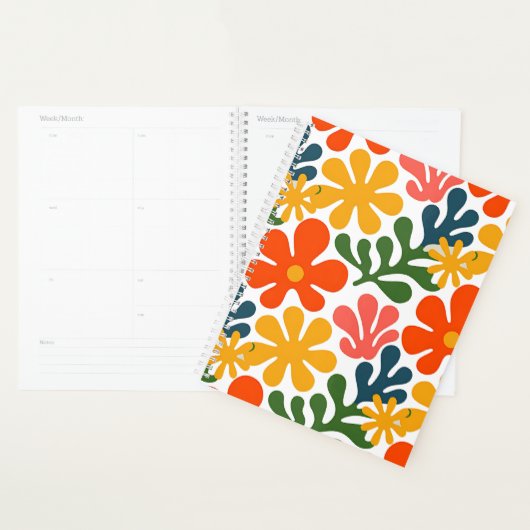 カラフルな抽象画 マティス 花柄 レトロ アート プランナー手帳 (ディスプレー)