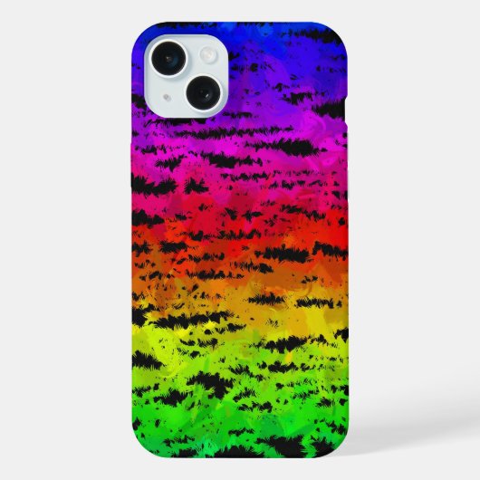 カラフルな抽象画 iPhoneケース (裏面)