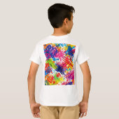 カラフルな抽象的なくらげアートTシャツ Tシャツ (裏面フル)