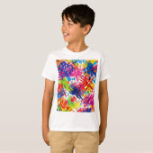 カラフルな抽象的なくらげアートTシャツ Tシャツ (正面フル)