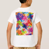 カラフルな抽象的なくらげアートTシャツ Tシャツ (裏面)