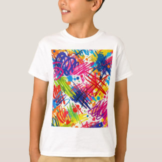 カラフルな抽象的なくらげアートTシャツ Tシャツ