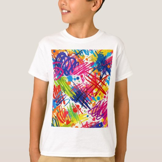 カラフルな抽象的なくらげアートTシャツ Tシャツ (正面)