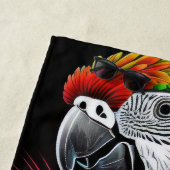 カラフルな抽象的なインコの絵 ビーチタオル (インサイチュ)