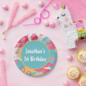 カラフルな抽象的なオーダーメイド ペーパープレート (パーティー)