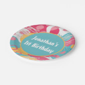 カラフルな抽象的なオーダーメイド ペーパープレート (アングル)