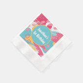 カラフルな抽象的なオーダーメイド 縁ありカクテルナプキン (角)