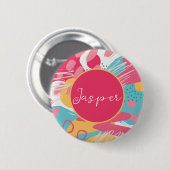 カラフルな抽象的なオーダーメイド 缶バッジ (正面&裏面)