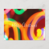 カラフルな抽象的なクリスマスの灯り メリークリスマス ポストカード (正面)