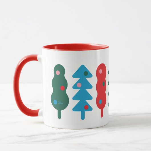 カラフルな抽象的なクリスマスツリーマグ マグカップ (左)
