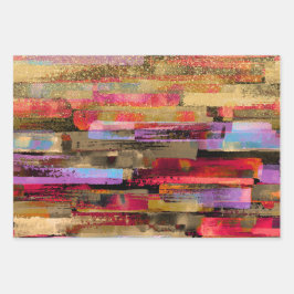カラフルな抽象的なグリッター ラッピングペーパーシート