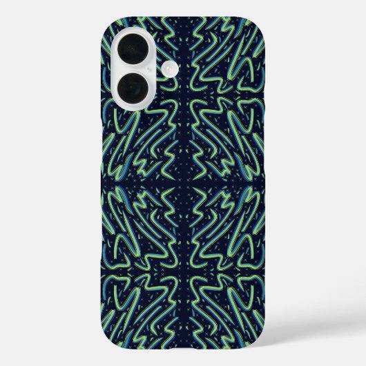 カラフルな抽象的なサイケデリックなひも状の尖ったアート Case-Mate iPhoneケース (裏面)