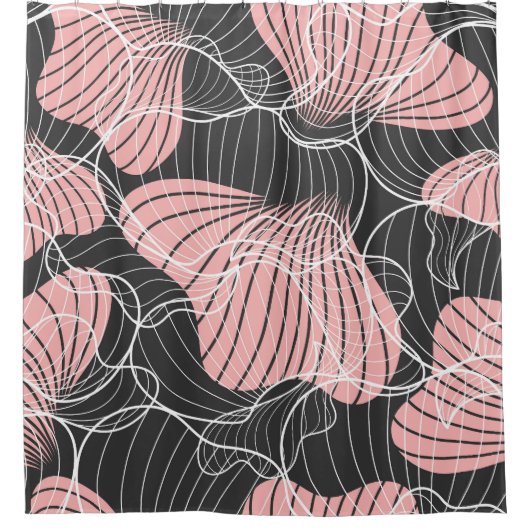 カラフルな抽象的なシームレスな芸術的パターン。 シャワーカーテン (正面)