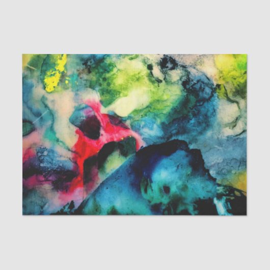 カラフルな抽象的なペイントの色使いアート 薄葉紙 (正面)