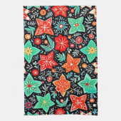 カラフルな抽象的なホリデーデザイン キッチンタオル (縦)