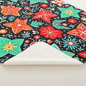 カラフルな抽象的なホリデーデザイン シェルパブランケット (3/4)