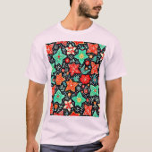 カラフルな抽象的なホリデーデザイン Tシャツ (正面)