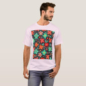 カラフルな抽象的なホリデーデザイン Tシャツ (正面フル)