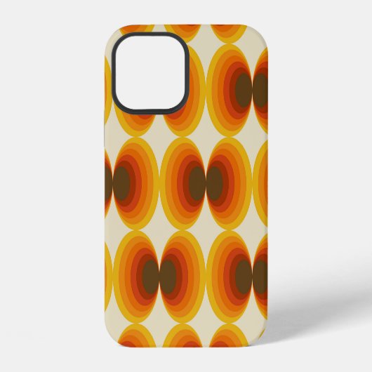 カラフルな抽象的なレトロ幾何学模様 iPhoneケース (裏面)