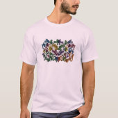 カラフルな抽象的な人間のパターンTシャツ | モダン Tシャツ (正面)
