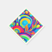 カラフルな抽象的な円の絵 スタンダードカクテルナプキン (角)