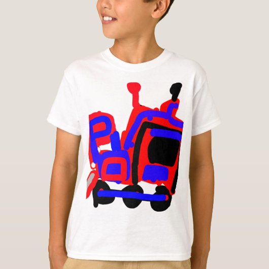 カラフルな抽象的な列車 Tシャツ (正面)