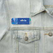 カラフルな抽象的な大理石の青いカスタム ブライダル シャワー 名札 (インサイチュ)