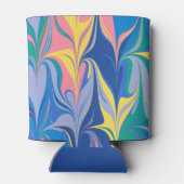 カラフルな抽象的な大理石の青いカスタム ブライダル シャワー 缶クーラー (裏面)