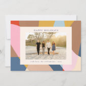 カラフルな抽象的な家族の写真 明るい祭りの シーズンカード (正面)