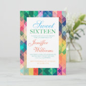 カラフルな抽象的な幾何学模様。               招待状 (スタンド正面)