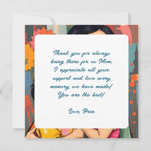 カラフルな抽象的な感謝の気持ちを込めた母の日 | 母の日 カード (裏面)