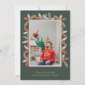 カラフルな抽象的な植物写真のクリスマス シーズンカード (正面)