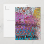 カラフルな抽象的な水玉模様の誕生日おめでとう ポストカード (正面/裏面)