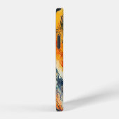 カラフルな抽象的な現代アート作品 iPhoneケース (右側面)