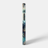 カラフルな抽象的な現代アート作品 iPhoneケース (左側面)