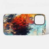 カラフルな抽象的な現代アート作品 iPhoneケース (裏面横)