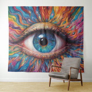 カラフルな抽象的な目 タペストリー