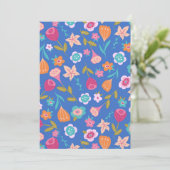 カラフルな抽象的な花の模様 招待状 (スタンド正面)
