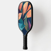 カラフルな抽象的な葉 ピックルボールラケット (左)