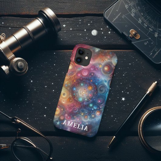 カラフルな抽象的な虹のオーブ　天体 Case-Mate iPhoneケース